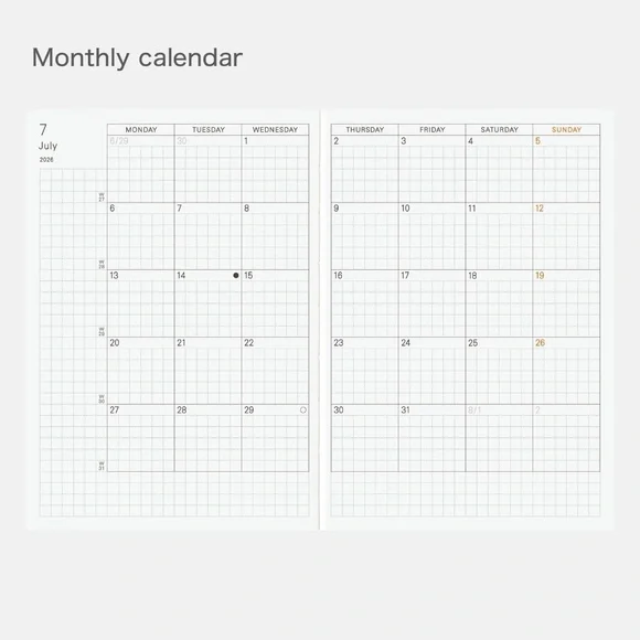 Hobonichi Techo 2026 English Planner Book (January Start) A6 Size / Daily / Jan - Picture 5 of 10